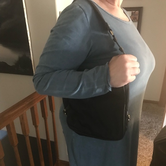 JPK Paris 75 Nylon Shoulder Bag Purse Black Gold Hardware - Picture 12 of 12